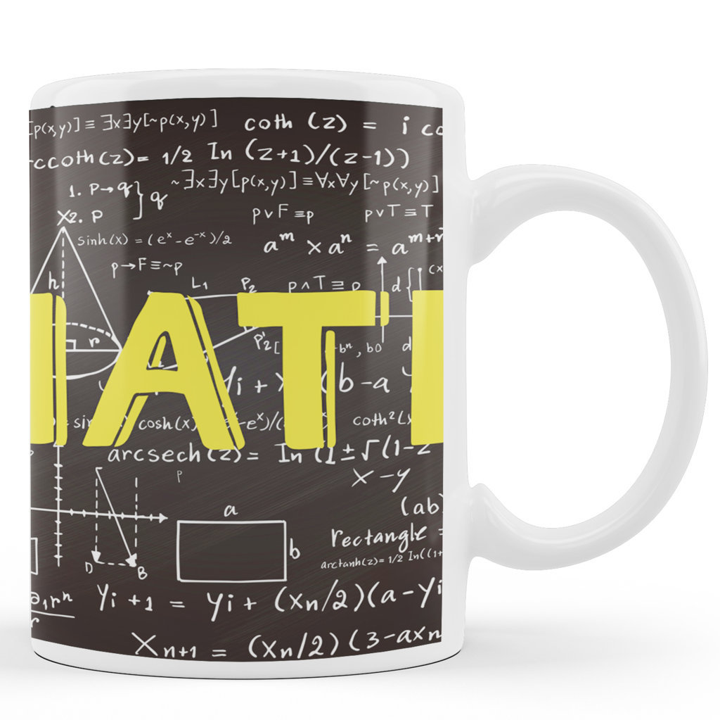 Printed Ceramic Coffee Mug | Love for Math – Dark  Background | Motivational | 325 Ml 